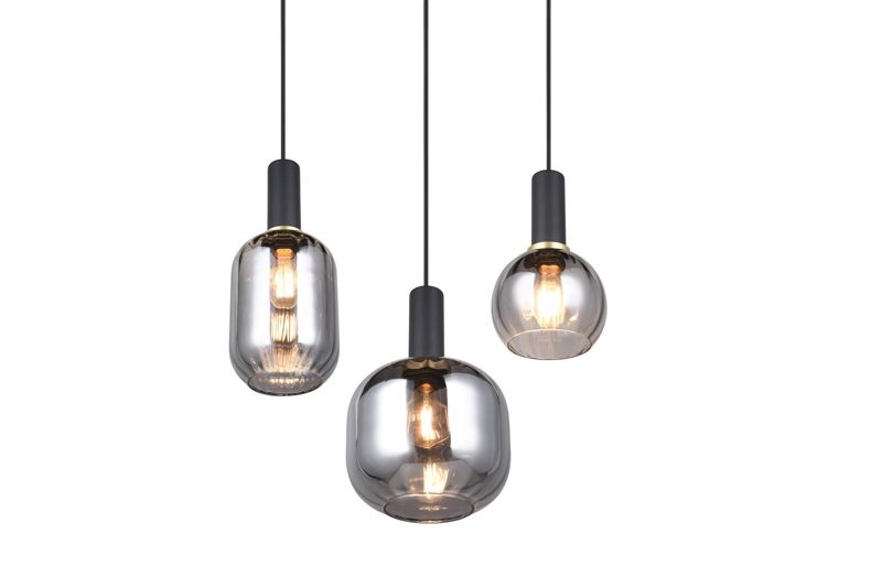 Lampa wisząca Trio Diva 4565 czarna-chromowana nad stół 3xE27 x 1 szt.
