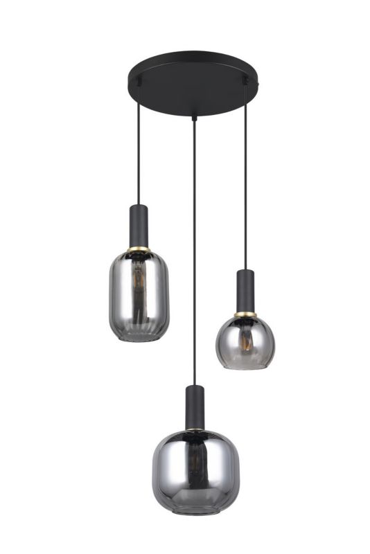 Lampa wisząca Trio Diva 4565 czarna-chromowana nad stół 3xE27 x 1 szt.