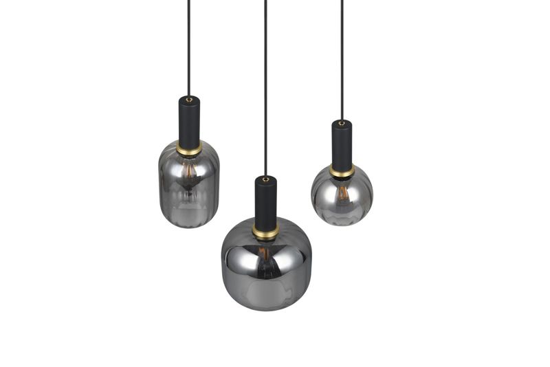 Lampa wisząca Trio Diva 4565 czarna-chromowana nad stół 3xE27 x 1 szt.