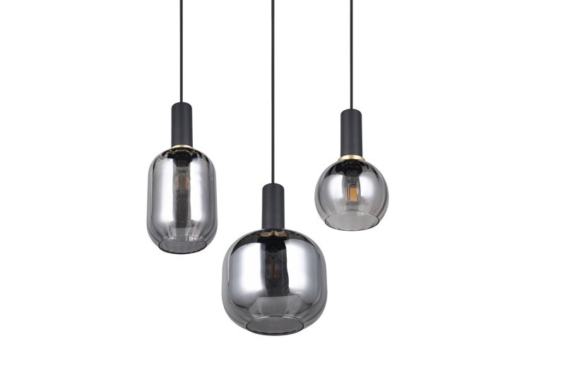 Lampa wisząca Trio Diva 4565 czarna-chromowana nad stół 3xE27 x 1 szt.