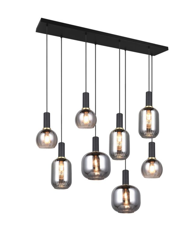 Lampa wisząca Trio Diva 4589 czarna-chromowana nad stół 8xE27 x 1 szt.