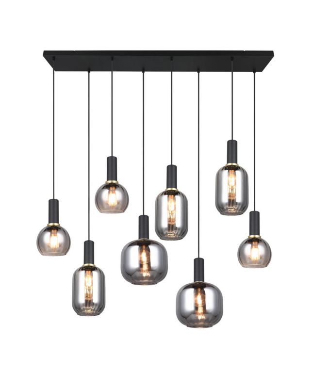 Lampa wisząca Trio Diva 4589 czarna-chromowana nad stół 8xE27 x 1 szt.