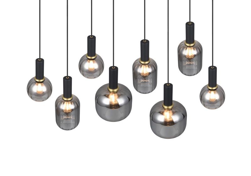 Lampa wisząca Trio Diva 4589 czarna-chromowana nad stół 8xE27 x 1 szt.
