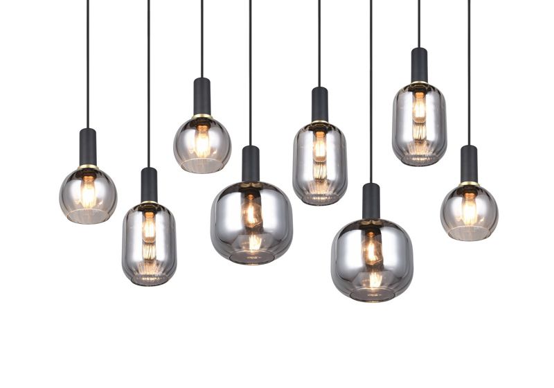 Lampa wisząca Trio Diva 4589 czarna-chromowana nad stół 8xE27 x 1 szt.