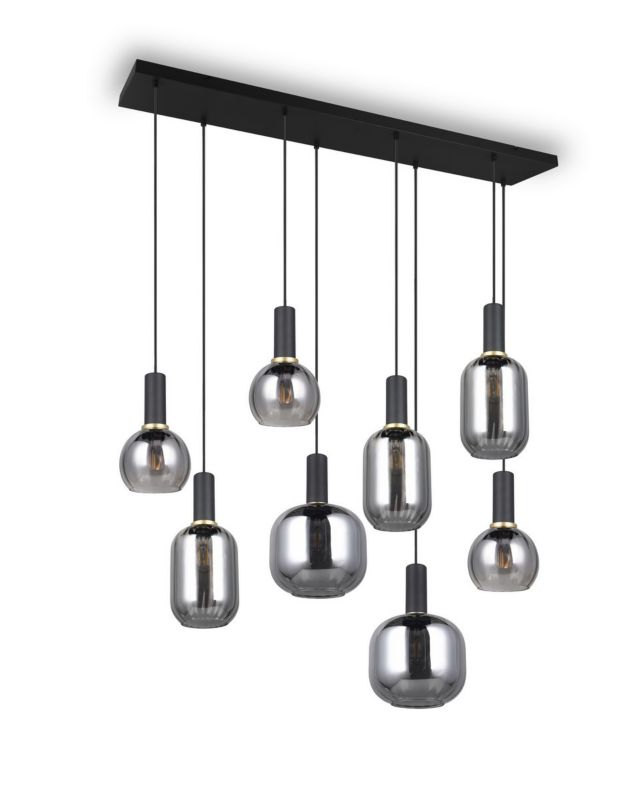 Lampa wisząca Trio Diva 4589 czarna-chromowana nad stół 8xE27 x 1 szt.