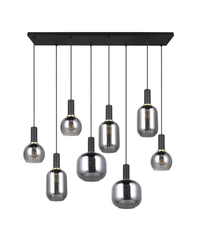 Lampa wisząca Trio Diva 4589 czarna-chromowana nad stół 8xE27 x 1 szt.