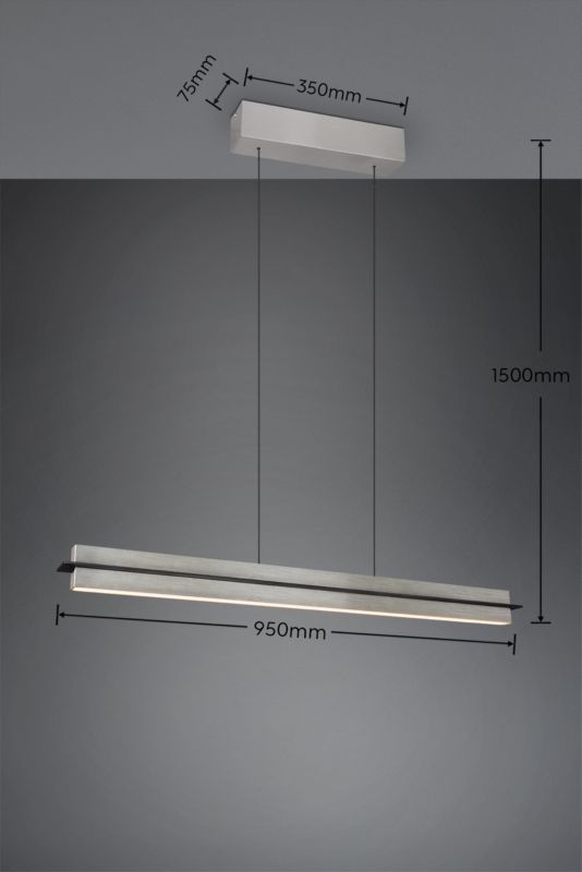 Lampa wisząca Trio EMERSON srebrno-czarna LED 22W 2700 - 5000K 2500lm IP20 - 1 szt.