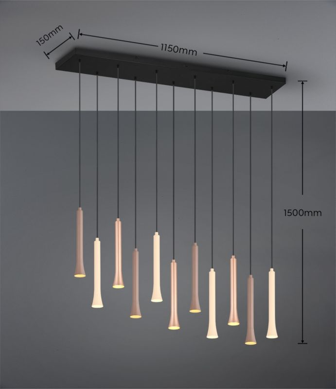 Lampa wisząca Trio Fiato 6705 brązowo-czarna nad stół wbudowany LED 3W 1 szt.