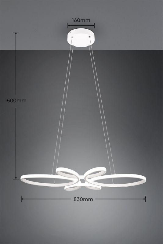 Lampa wisząca Trio FLY biała LED 32W 4000K 3900lm IP20 wym:150x83x45,5cm - 1 szt.