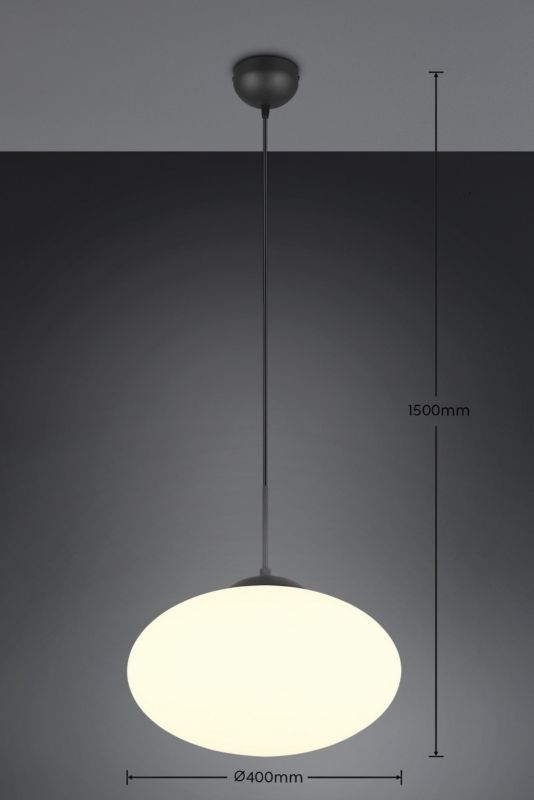 Lampa wisząca Trio Fomento 6224 czarno-biała nad stół 1xE27 x 1 szt.