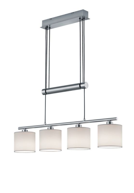 Lampa wisząca Trio Garda srebrno-biała wym: 150 x 77 x 13,5 cm 4xE14 x  1 szt.
