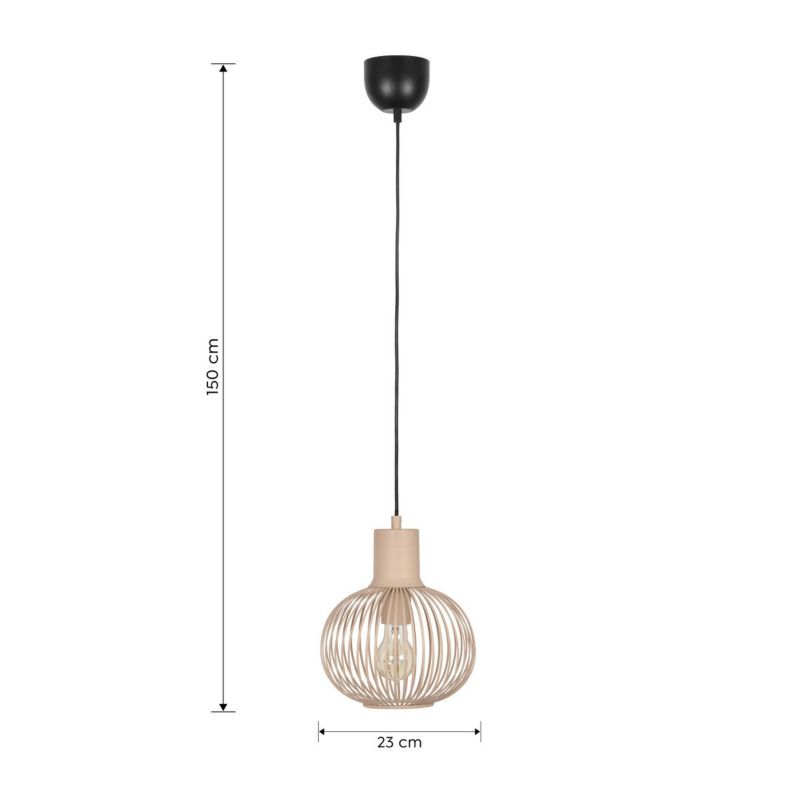 Lampa wisząca Trio Gila 7566 piaskowo-czarna nad stół 1xE27 x 1 szt.