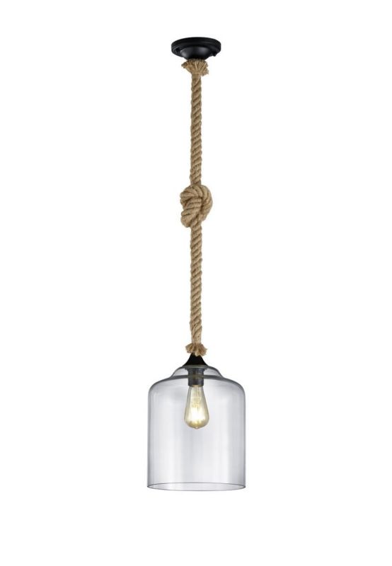 Lampa wisząca Trio Judith czarno-beżowa wym: 150 x 24,5 x 24,5 cm 1xE27 x  1 szt.