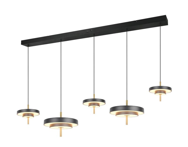 Lampa wisząca Trio KEATON czarno-złota LED 50W 2300/3000/4000K 5900lm IP20 - 1 szt.