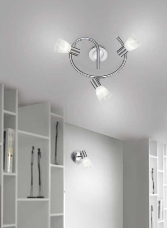 Lampa wisząca Trio Levisto  srebrno-biała wym: 19 x 10 x 10 cm 1xE14 x  1 szt.