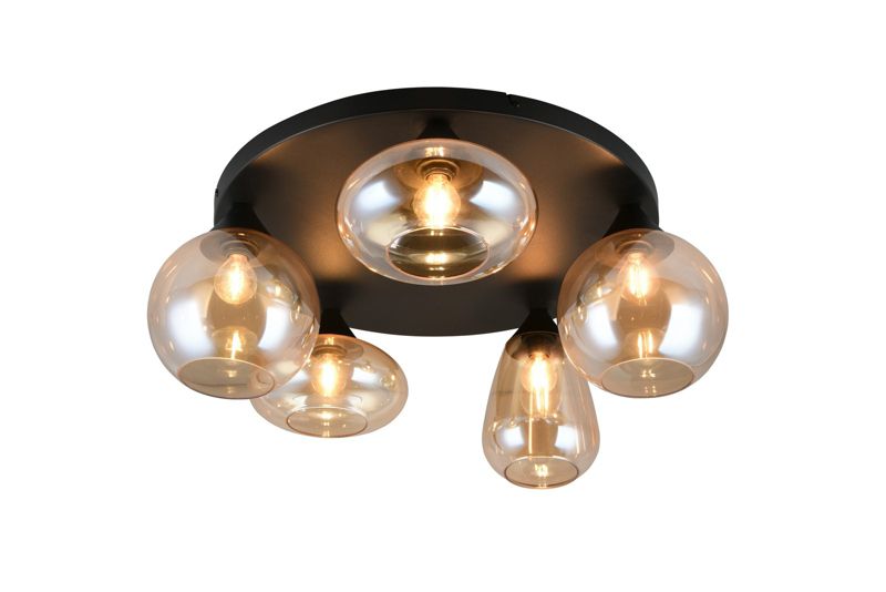 Lampa wisząca Trio LUMINA czarno-bursztynowa 5xE14x10W IP20 wym:24,5x63,5x63,5cm - 1 szt.