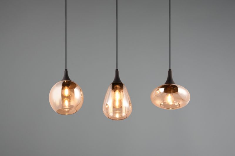 Lampa wisząca Trio LUMINA czarno-miodowy 3xE14x40W IP20 wym:150x68,8x19,5cm - 1 szt.