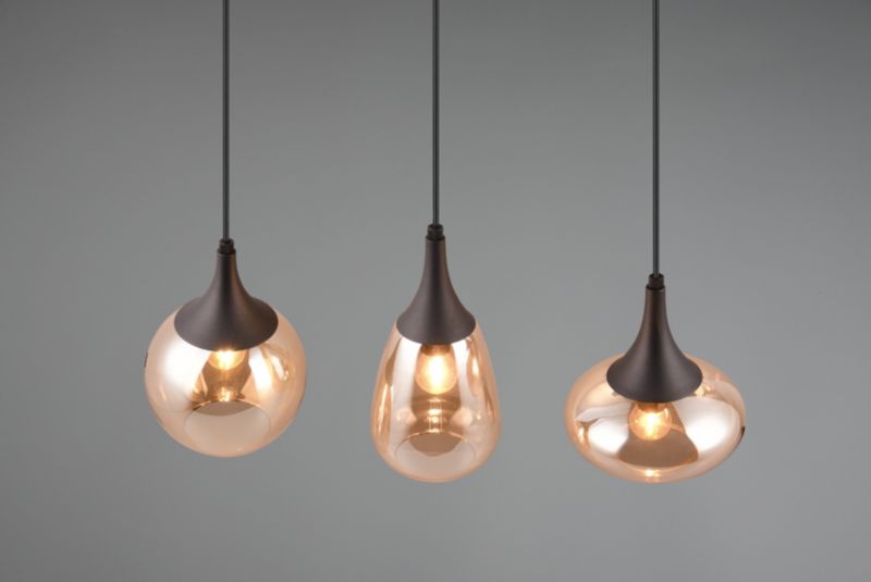 Lampa wisząca Trio LUMINA czarno-miodowy 3xE14x40W IP20 wym:150x68,8x19,5cm - 1 szt.