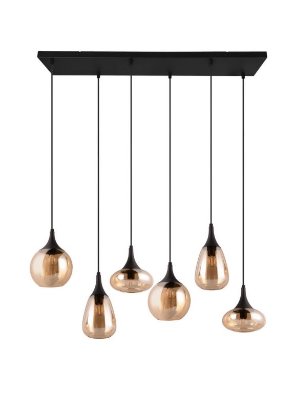 Lampa wisząca Trio LUMINA czarno-miodowy 6xE14x40W IP20 wym:150x93,8x34,5cm - 1 szt.