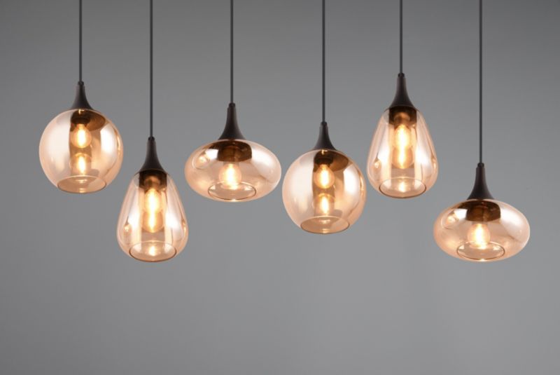 Lampa wisząca Trio LUMINA czarno-miodowy 6xE14x40W IP20 wym:150x93,8x34,5cm - 1 szt.