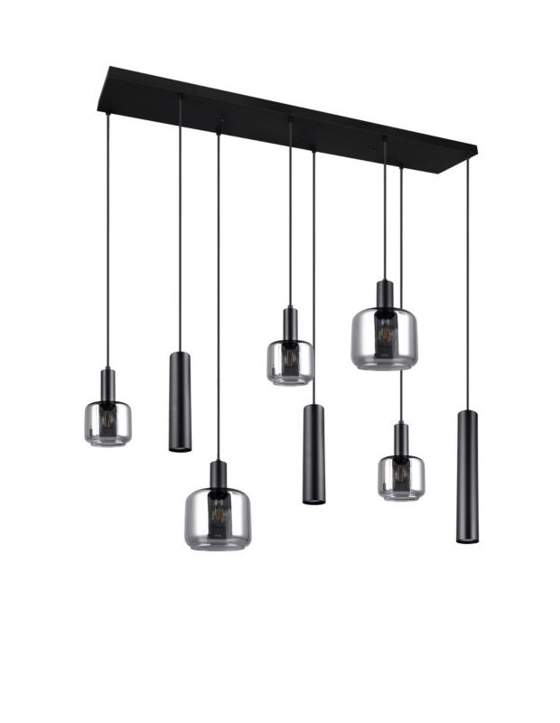 Lampa wisząca Trio Mataro 2929 czarna-chromowana nowoczesna 8xE27+E14+GU10 x 1 szt.