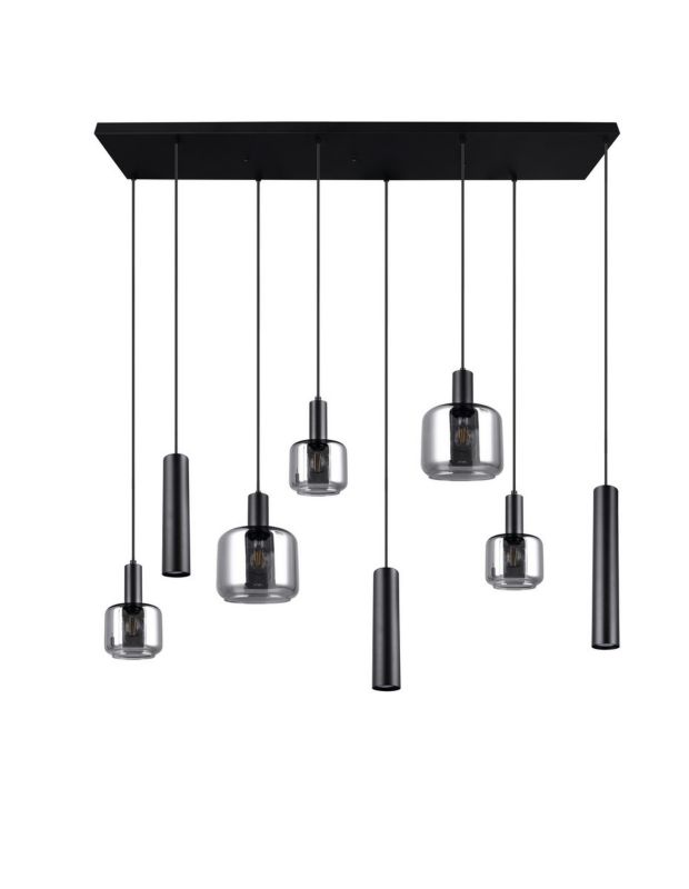 Lampa wisząca Trio Mataro 2929 czarna-chromowana nowoczesna 8xE27+E14+GU10 x 1 szt.