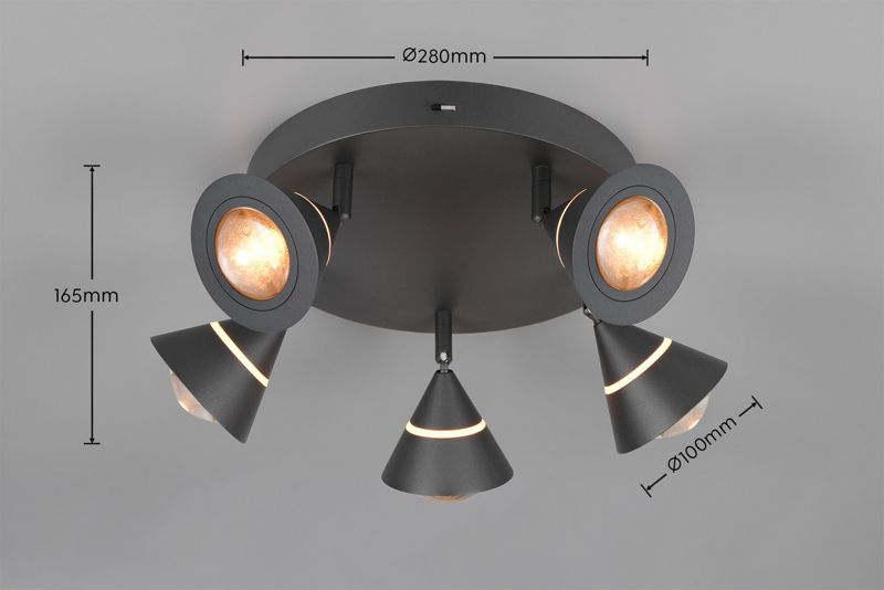 Lampa wisząca Trio ROMEO czarna LED 7W 2300/3000/4000K 700lm IP20 - 1 szt.