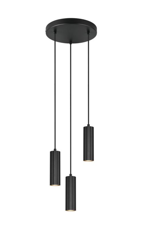 Lampa wisząca Trio SOKA czarna 3xGU10x10W IP20 wym:150x28x28cm - 1 szt.