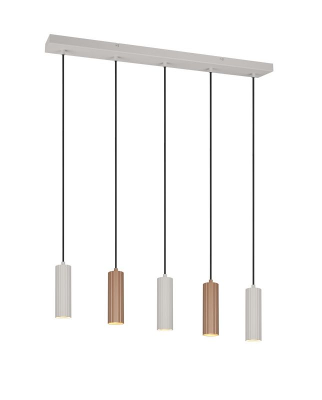 Lampa wisząca Trio SOKA kawowo-szara 5xGU10x10W IP20 wym:150x85x9cm - 1 szt.