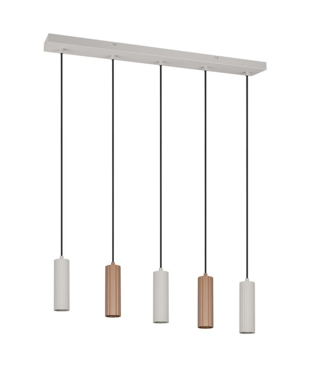 Lampa wisząca Trio SOKA kawowo-szara 5xGU10x10W IP20 wym:150x85x9cm - 1 szt.
