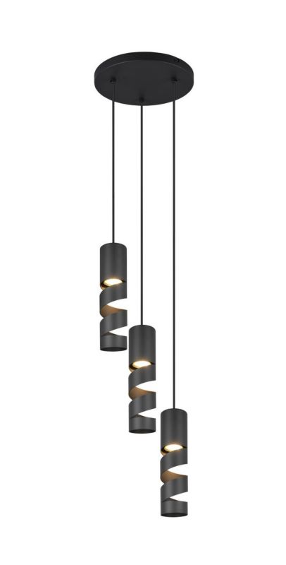 Lampa wisząca Trio Stream 3895 czarna nowoczesna 3xGU10 x 1 szt.