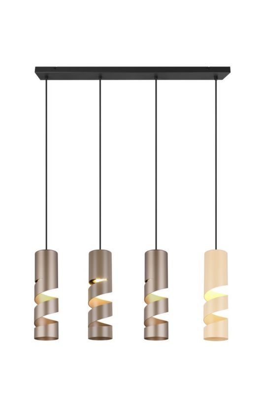 Lampa wisząca Trio Stream 4008 czarno-brązowa-kremowa-patyna nowoczesna 4xGU10 x 1 szt.