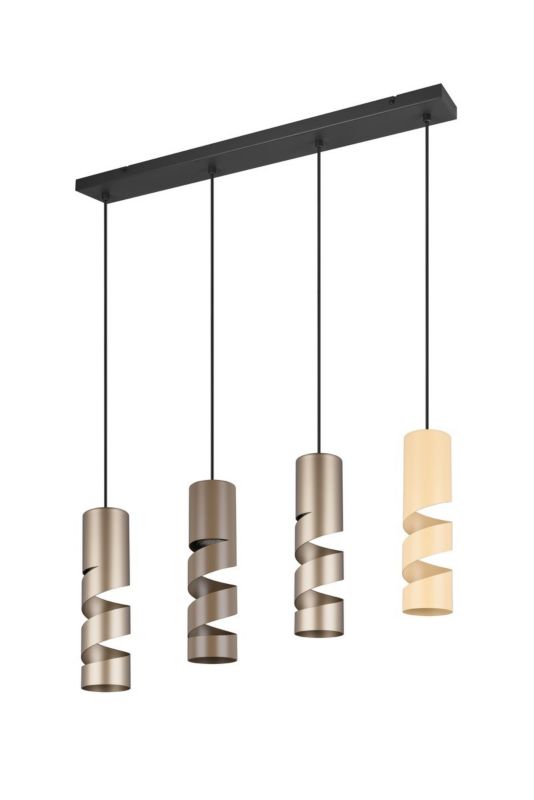 Lampa wisząca Trio Stream 4008 czarno-brązowa-kremowa-patyna nowoczesna 4xGU10 x 1 szt.