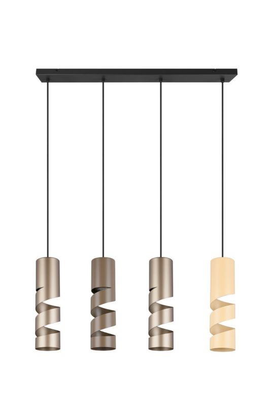 Lampa wisząca Trio Stream 4008 czarno-brązowa-kremowa-patyna nowoczesna 4xGU10 x 1 szt.