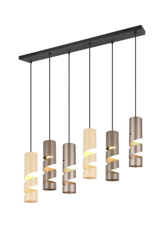 Lampa wisząca Trio Stream 4039 kawowo-beżowa-czarna nowoczesna 6xGU10 x 1 szt.