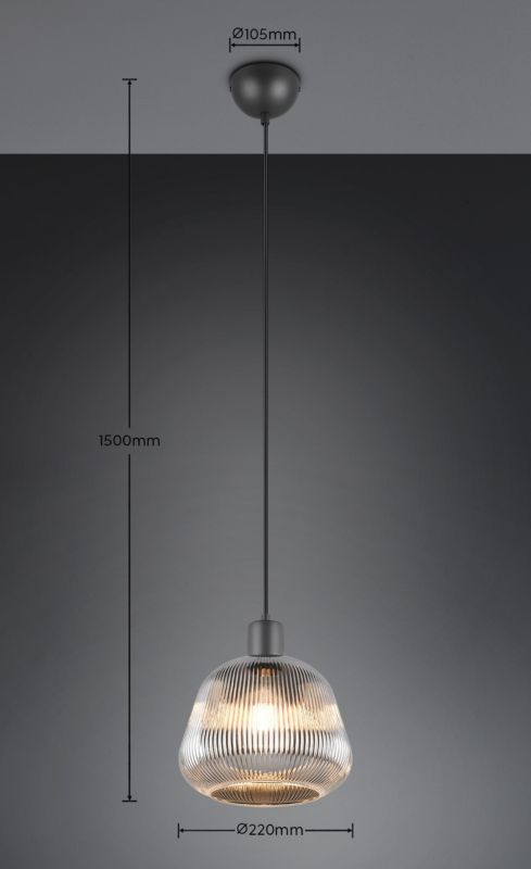 Lampa wisząca Trio Tarifa 5791 czarna retro 1xE27 x 1 szt.