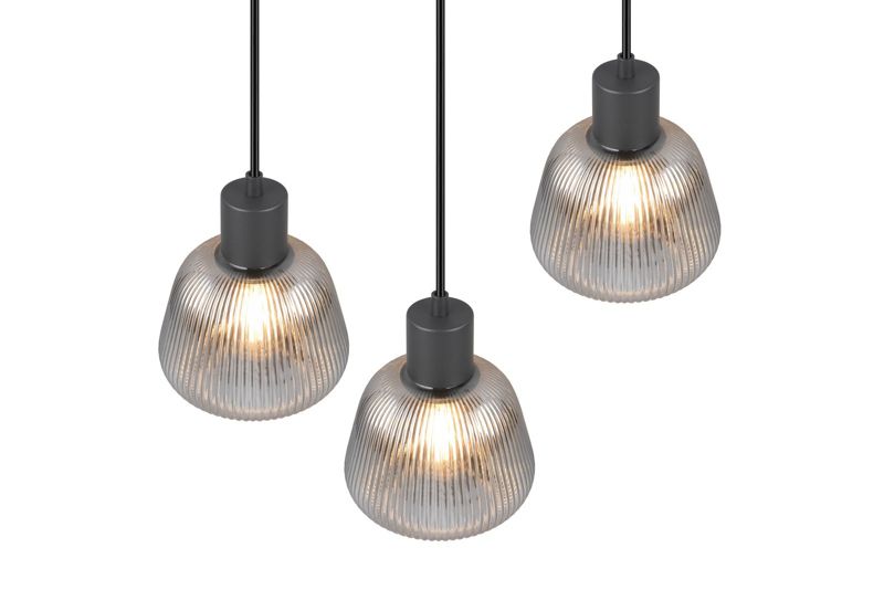 Lampa wisząca Trio Tarifa 5807 czarna retro 3xE27 x 1 szt.