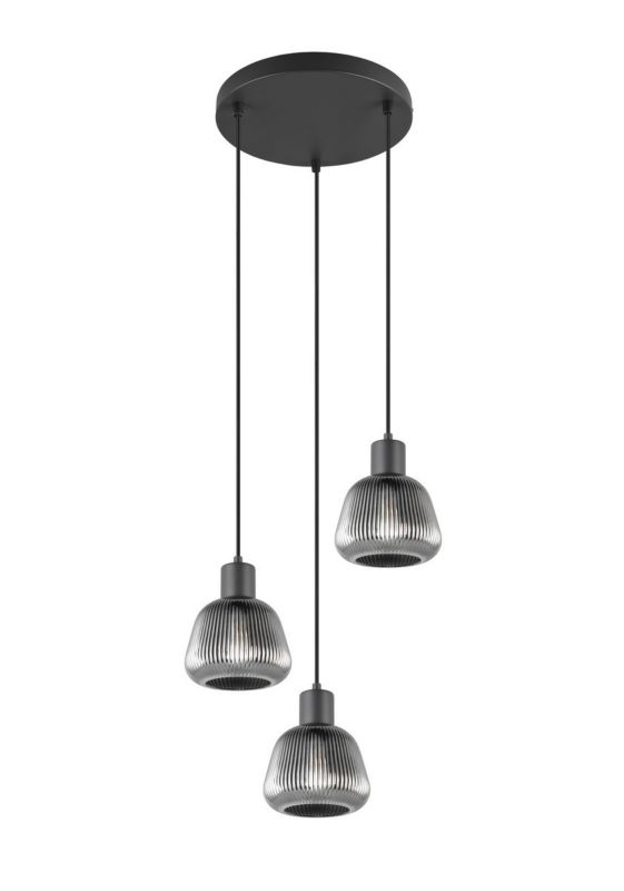 Lampa wisząca Trio Tarifa 5807 czarna retro 3xE27 x 1 szt.