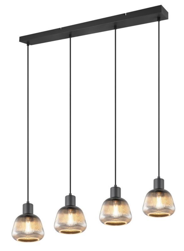 Lampa wisząca Trio Tarifa 5814 czarna retro 4xE27 x 1 szt.