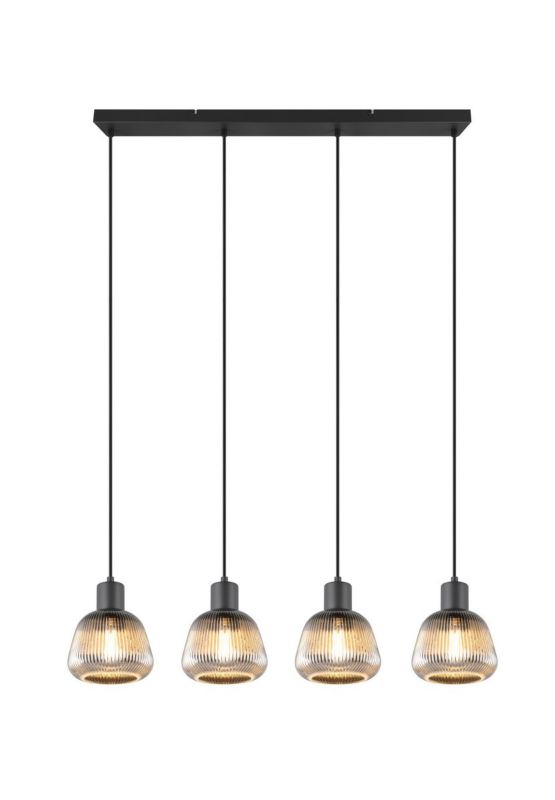 Lampa wisząca Trio Tarifa 5814 czarna retro 4xE27 x 1 szt.