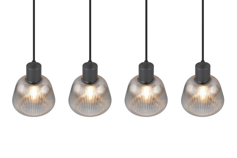 Lampa wisząca Trio Tarifa 5814 czarna retro 4xE27 x 1 szt.