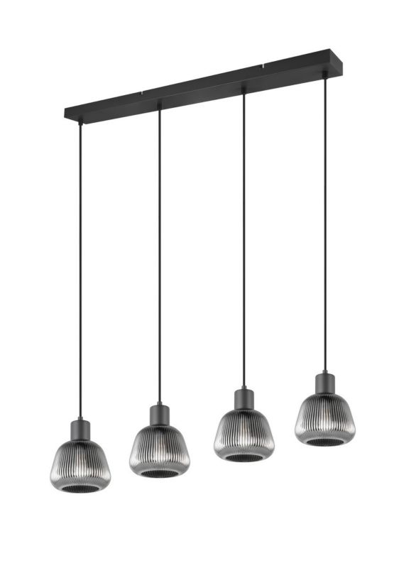Lampa wisząca Trio Tarifa 5814 czarna retro 4xE27 x 1 szt.