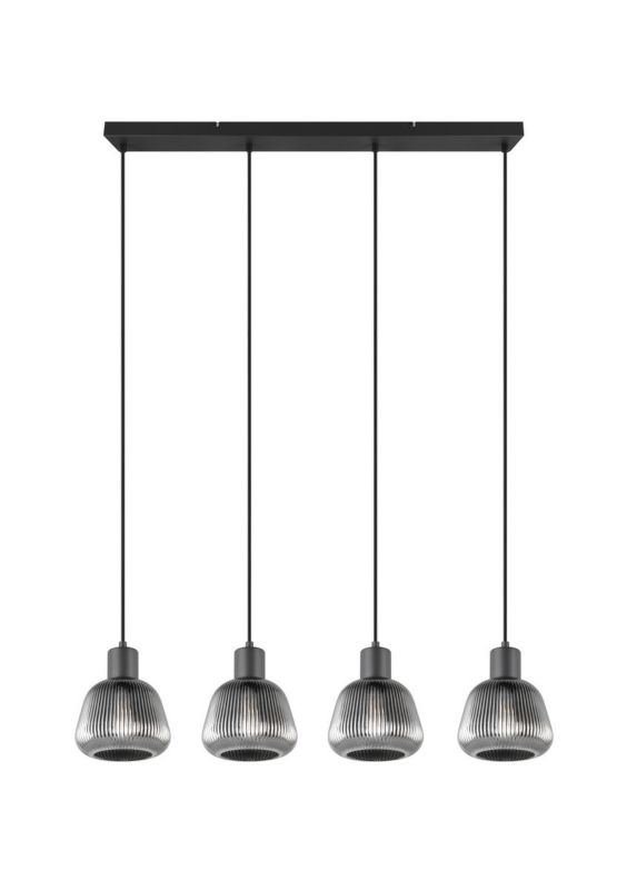 Lampa wisząca Trio Tarifa 5814 czarna retro 4xE27 x 1 szt.