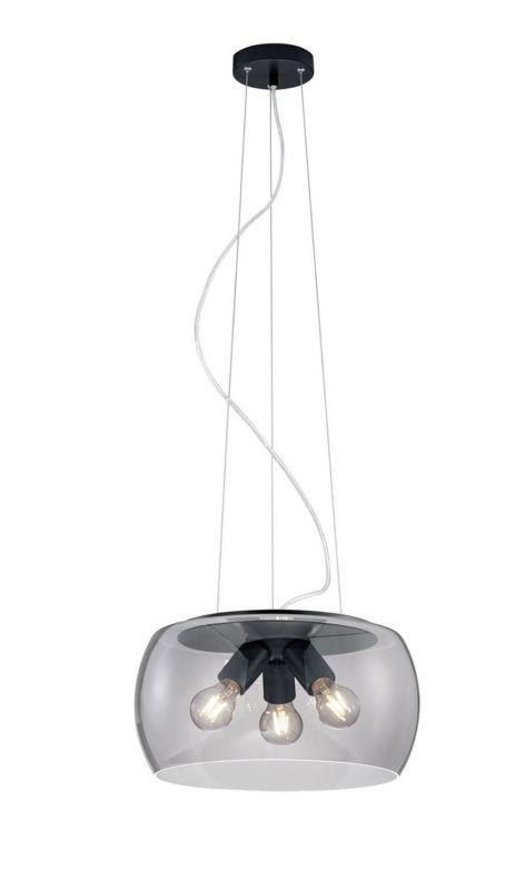 Lampa wisząca Trio VALENTE szaro-dymiona 3xE27x60W IP20 wym:150x40x40cm - 1 szt.