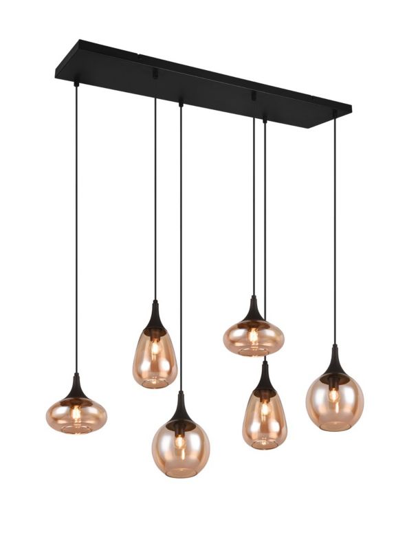 Lampa wisząca Trio VESTARI czarna 6xE14x40W IP20 wym:150x93,8x34,5cm - 1 szt.