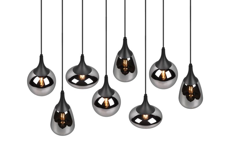 Lampa wisząca Trio VESTARI czarny matowa-chromowana 8xE14x40W IP20 wym:150x121x34,5cm - 1 szt.