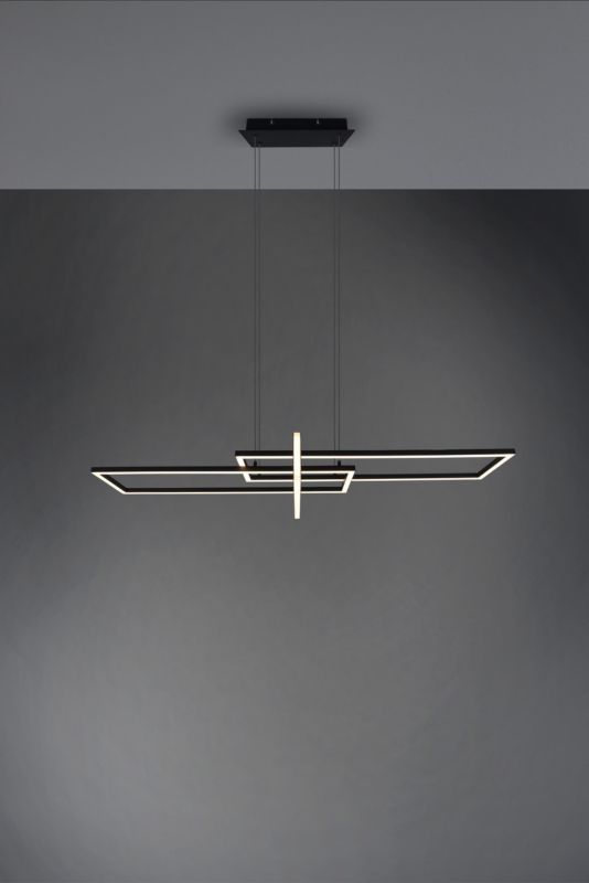 Lampa wisząca Trio ZENITRA czarny matowy LED 34W 3000K 4200lm IP20 - 1 szt.