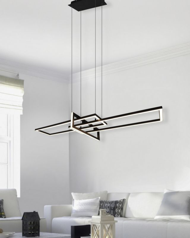 Lampa wisząca Trio ZENITRA czarny matowy LED 34W 3000K 4200lm IP20 - 1 szt.