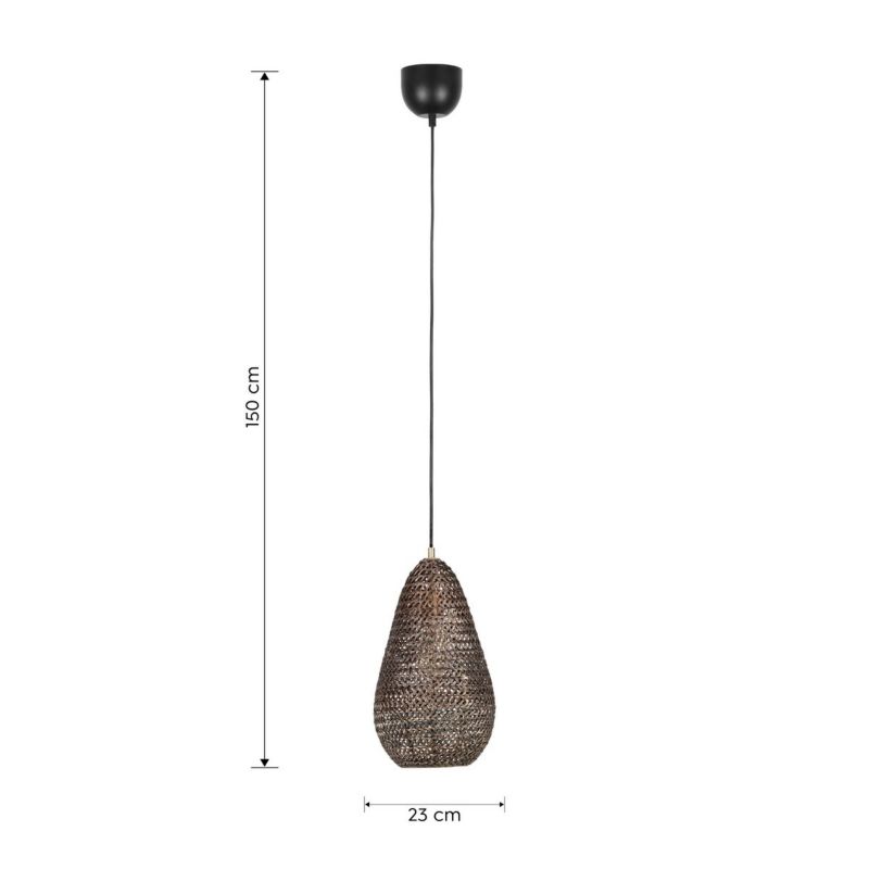 Lampa wisząca Trio Ziva patyna-złota-czarna wym: 150 x 23 x 23 cm 1xE27 x  1 szt.