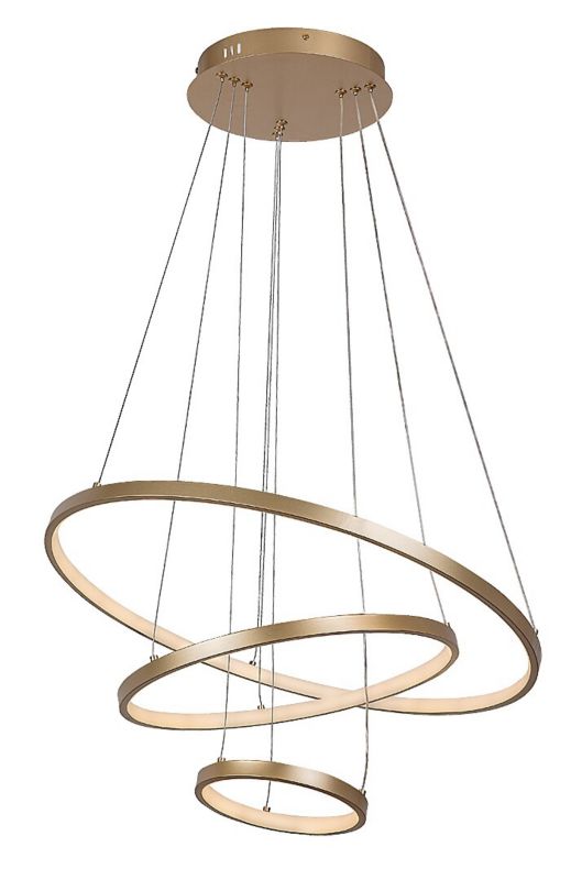 Lampa wisząca trzy pierścienie Rabalux Beliza złoto-biała LED 90W 3000-6500KK 7200lm IP20 wym:120x60x60cm - 1 szt.